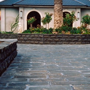 Basalt Paving & Walling supplied by J.H. Wagner & Sons.